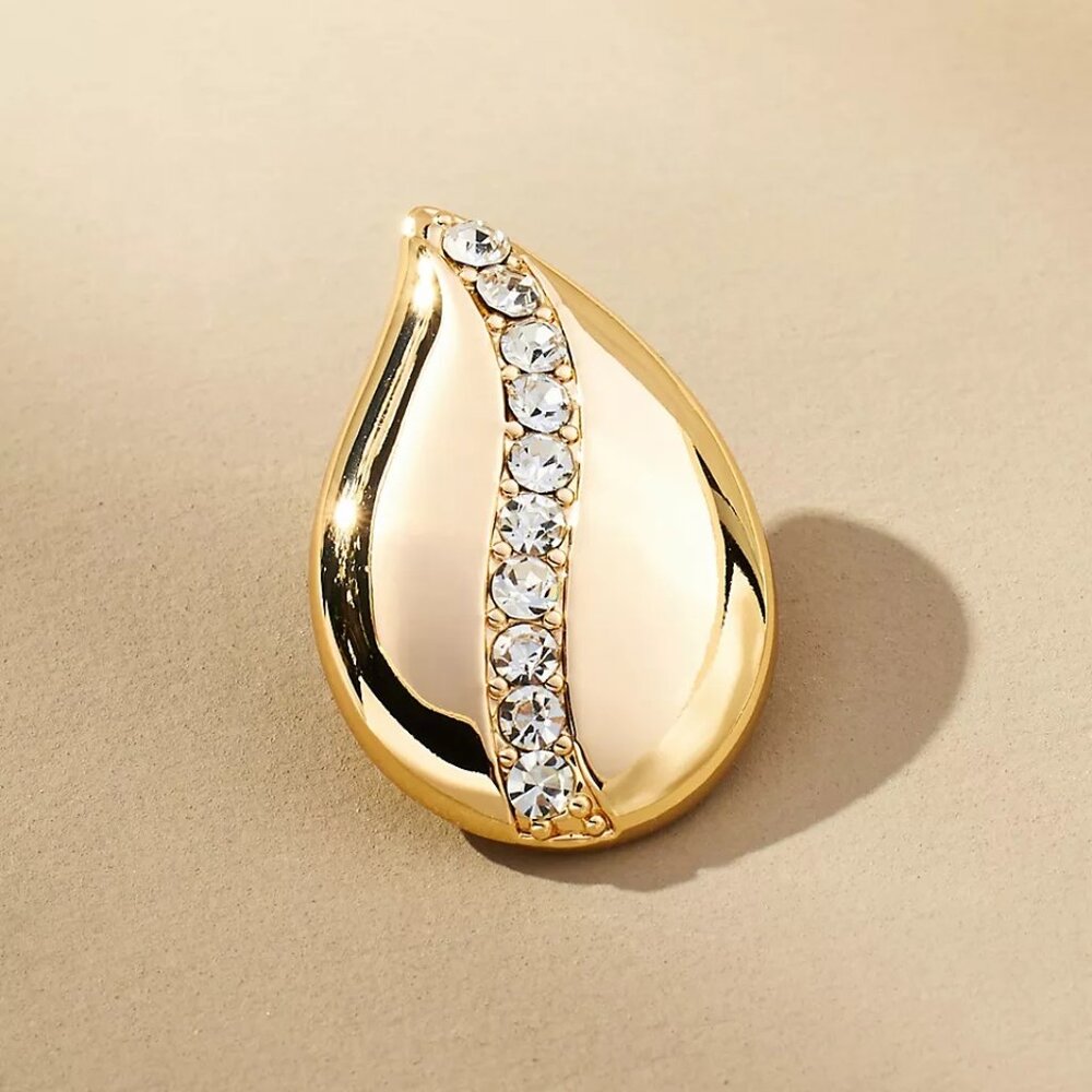 Anthropologie Pave Droplet Earrings - Picture 3 of 6